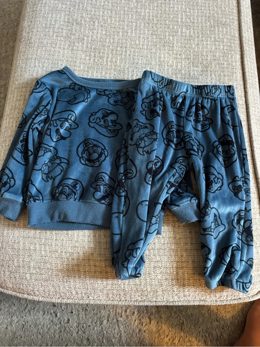 Nintendo Blue Mario Print Kids Pajama Set